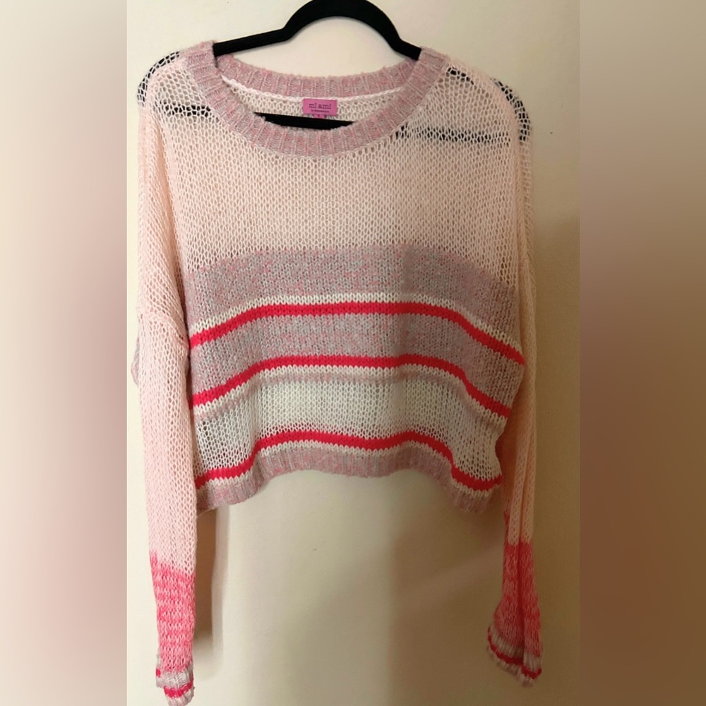 Miami Pink and Red Gradient Women's Sweater